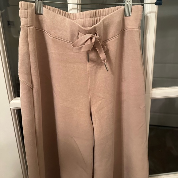 SPANX Air Luxe • WIDE LEG Drawstring sweat casual PANTS beige size small - Picture 4 of 6